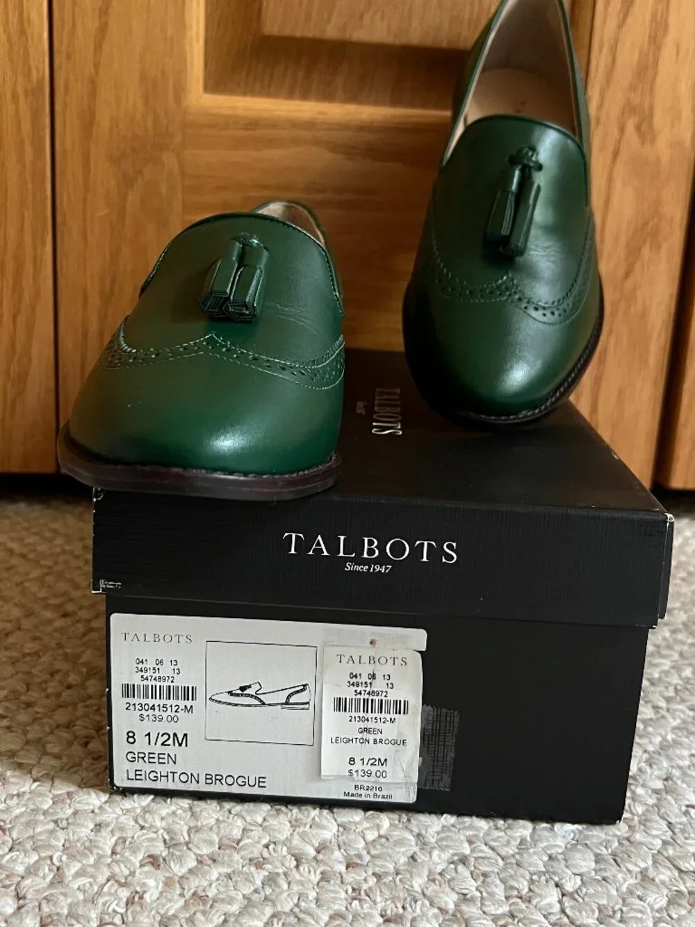 TALBOTS -- Leighton Tasseled Nappa Leather Brogue Loafer - NEW, with Box